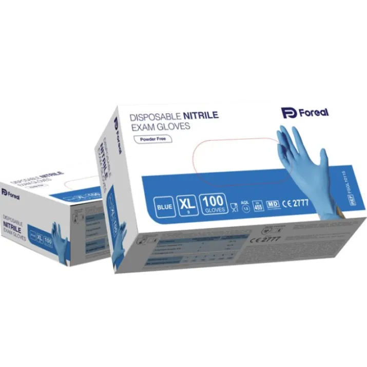 Guanti da Esaminazione in Nitrile Senza Polvere Tg.XL 100 Pezzi