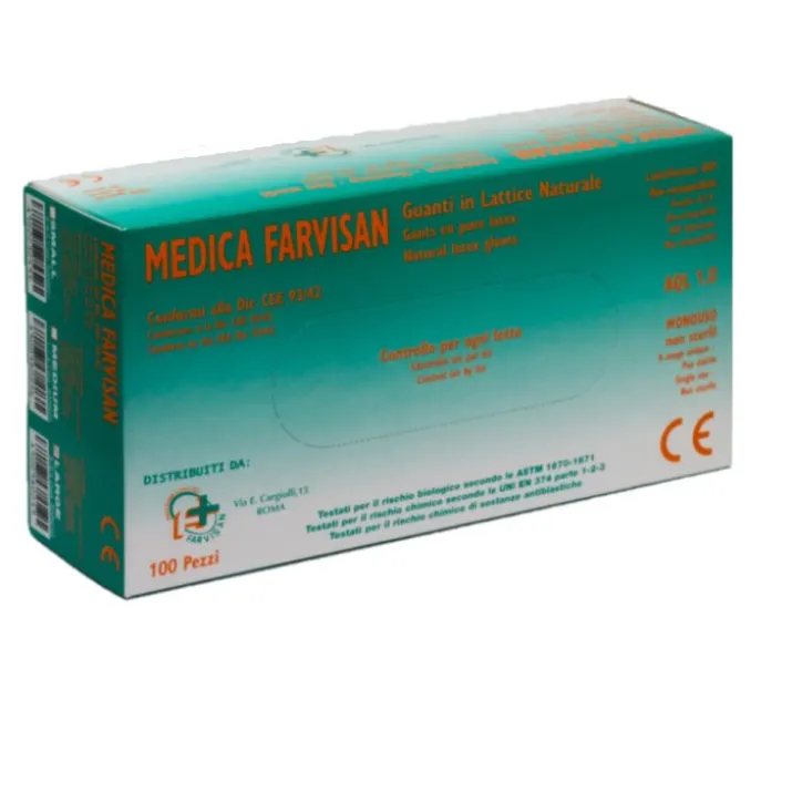 Guanti in Lattice Naturale Mis. S Farvisa 100 Pezzi