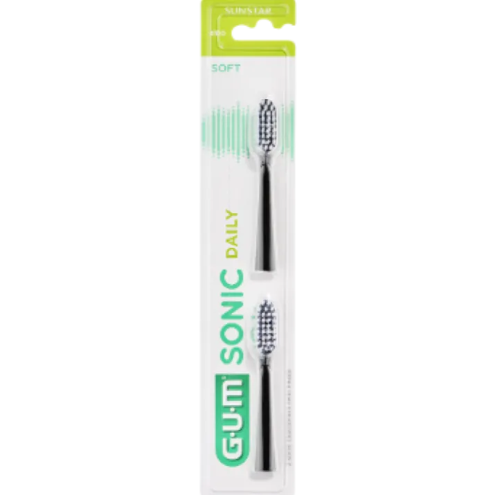 Gum® Sonic Daily Testine Ricambio Sunstar 2 Pezzi