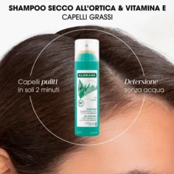 Klorane PURIFICANTE Shampoo secco all'Ortica & Vitamina E capelli grassi 150 ml