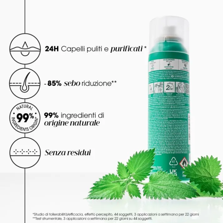 Klorane PURIFICANTE Shampoo secco all'Ortica & Vitamina E capelli grassi 150 ml
