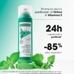 Klorane PURIFICANTE Shampoo secco all'Ortica & Vitamina E capelli grassi 150 ml