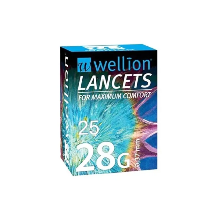 Lancette di Sicurezza 28G Wellion 25 Pezzi