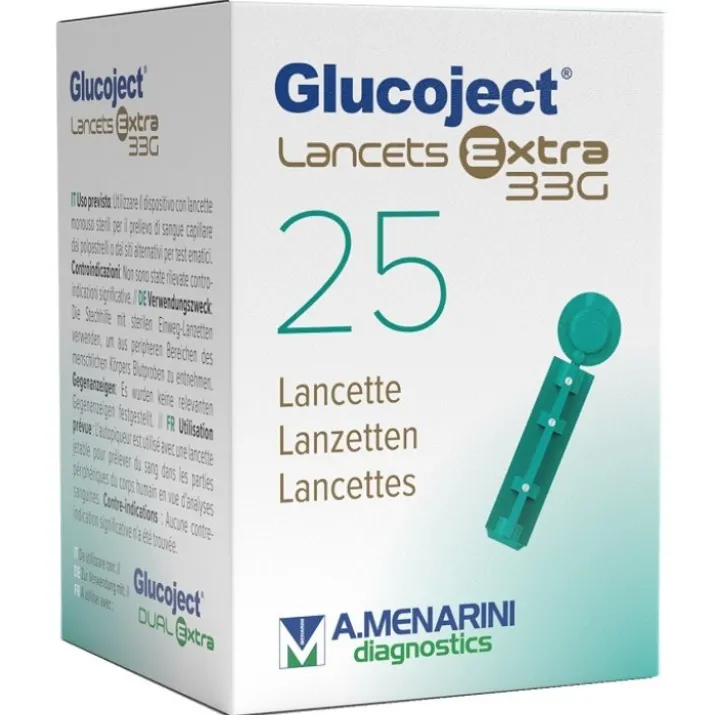 Lancette Pungidito Extra G33 Glucoject 25 Pezzi
