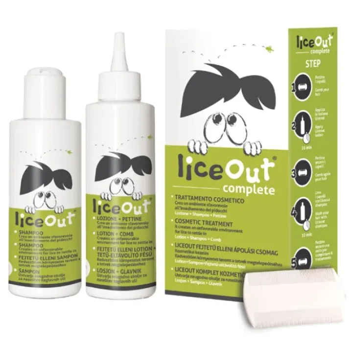 liceOut® complete Kit Lozione + Shampoo + Pettine