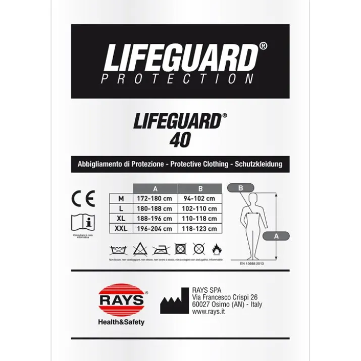 Lifeguard 40 Tuta PP Tg.XL Rays