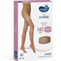 Linea Charme Collant 140D Maglia Liscia Beige 1 Sauber 1 Paio