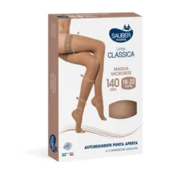 Linea Classica 140D Autoreggente Punta Aperta Neutro Beige 4 Sauber 1 Paio