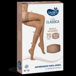 Linea Classica 70D Autoreggente Punta Aperta Neutro Tg.4 Sauber