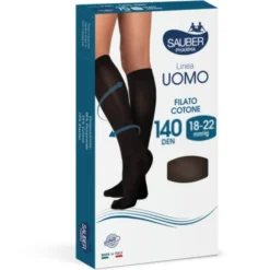 Linea Uomo 140D Calza Cotone Nero Tg.S/M Sauber