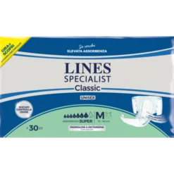 Lines Specialist Classic Super Misura Media 30 Pannoloni A Mutandina