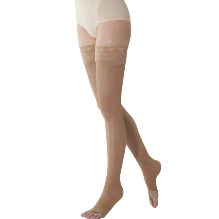 Marilyn 70 Open Toe Autoreggenti Punta Aperta Cl2 Nero M Lungo Solidea 1 Paio