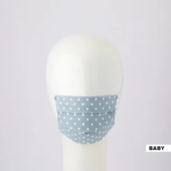 Mascherina Baby Pois Azzurro Linea Oro Carillo Kit 2 Mascherine