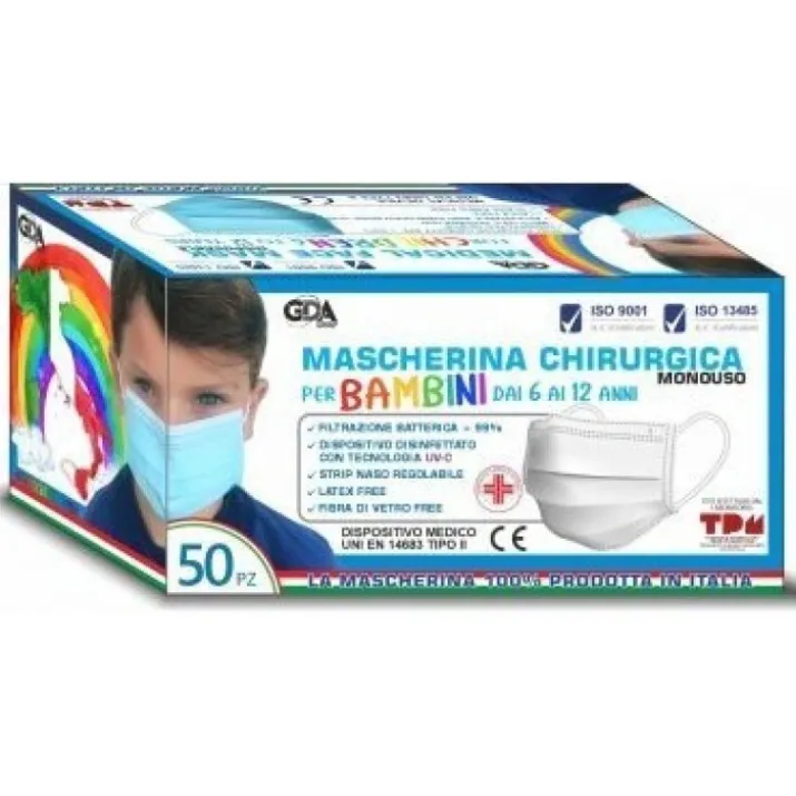 Mascherina Chirurgica Bambini Gda 50 Pezzi