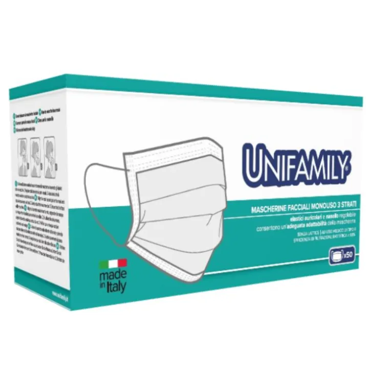 Mascherina Tipo II UNIFAMILY Blu 50 Pezzi