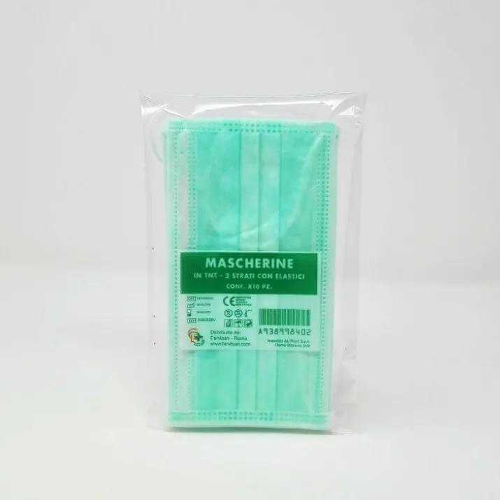 Mascherine Chirurgiche Con Elastico Farvisan 10 Pezzi