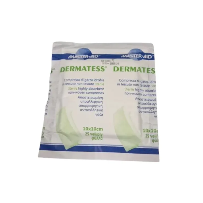 Master-Aid® Dermatess® Compressa Di Garza Idrofila In Tessuto Non Tessuto Sterile 10x10cm 25 Pezzi