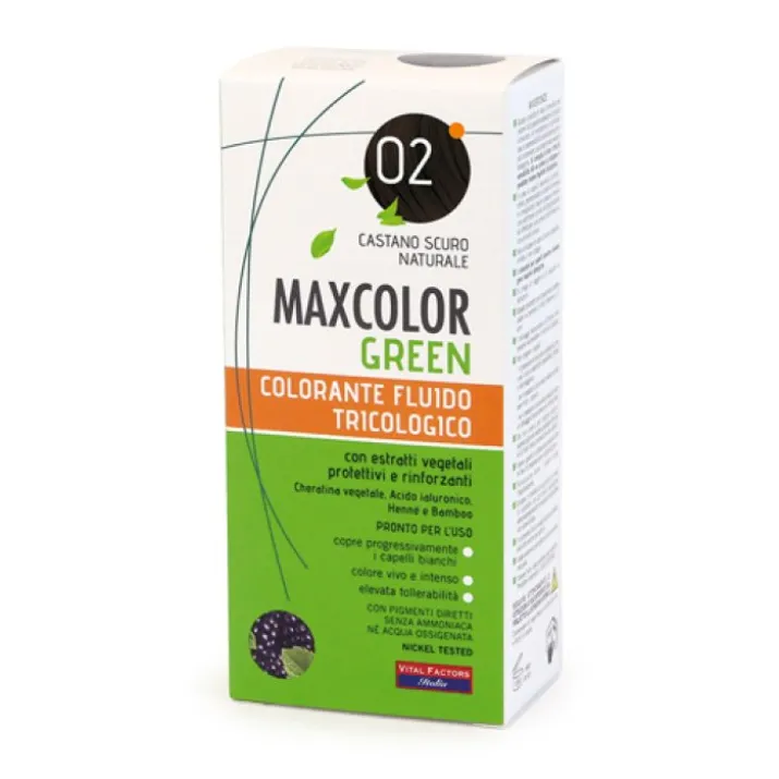 MaxColor Green 02 Castano Scuro Naturale Vital Factors 1 Kit