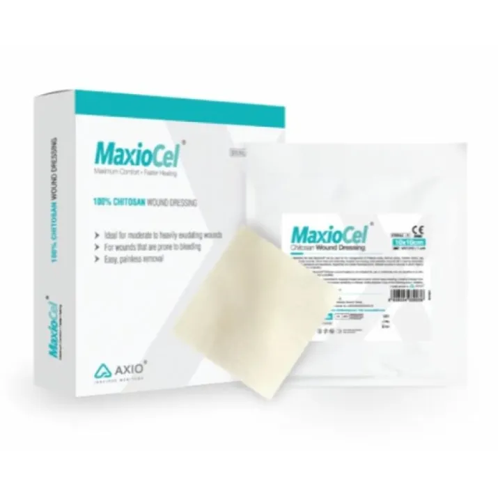 MaxioCel 5x5 Medicazione in Fibra di Chitosano 10 Pezzi