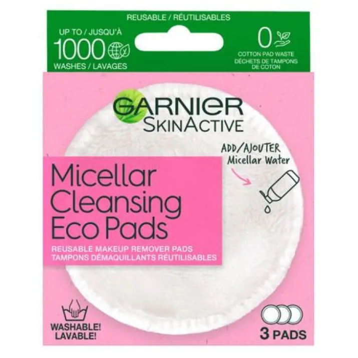 Micellar Cleansing Eco Pads Garnier SkinActive 3 Pezzi