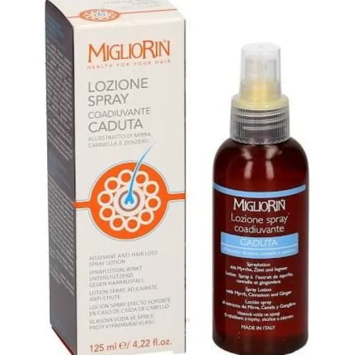 Migliorin Lozione Spray Coadiuvante Caduta All'Estratto Di Mirra Cannella E Zenzero 125ml