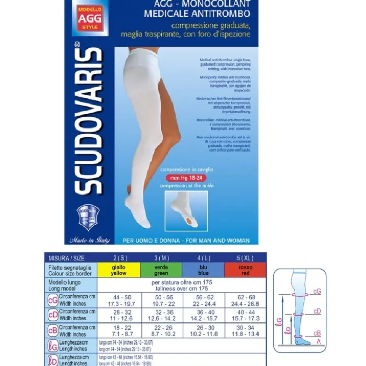 Monocollant Medicale Antitrombo Scudovaris Sinistro Medio Taglia 5