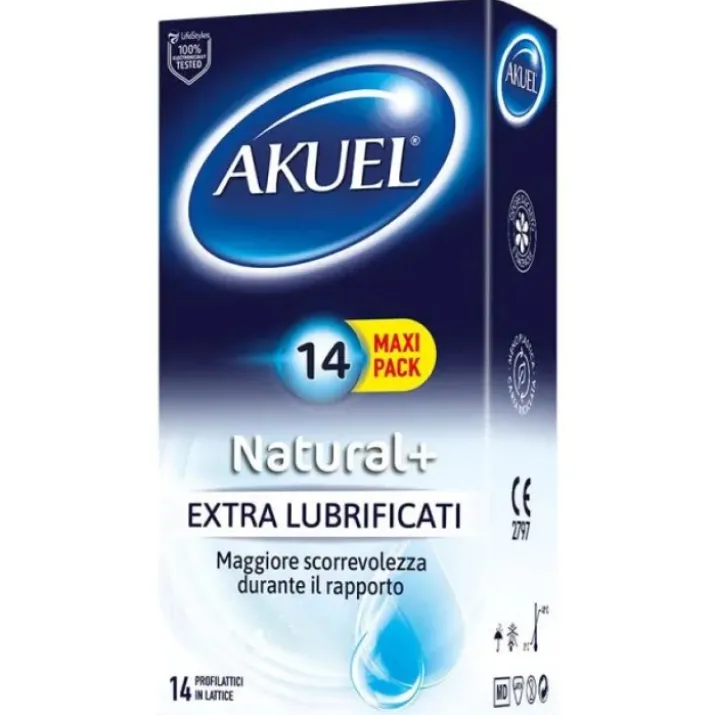 Natural+ Extra Lubrificati Akuel® 14 Profilattici