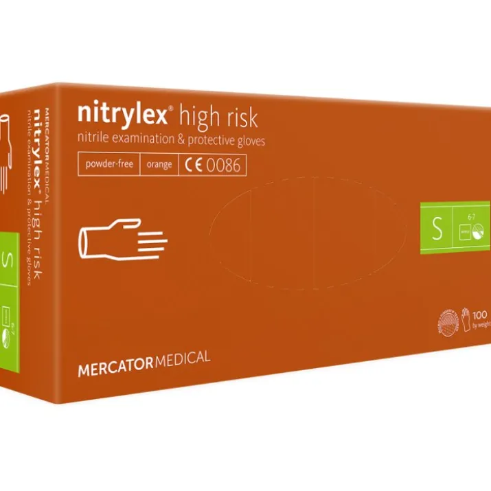 Nitrylex® High Risk Guanti Arancione S 100 Pezzi