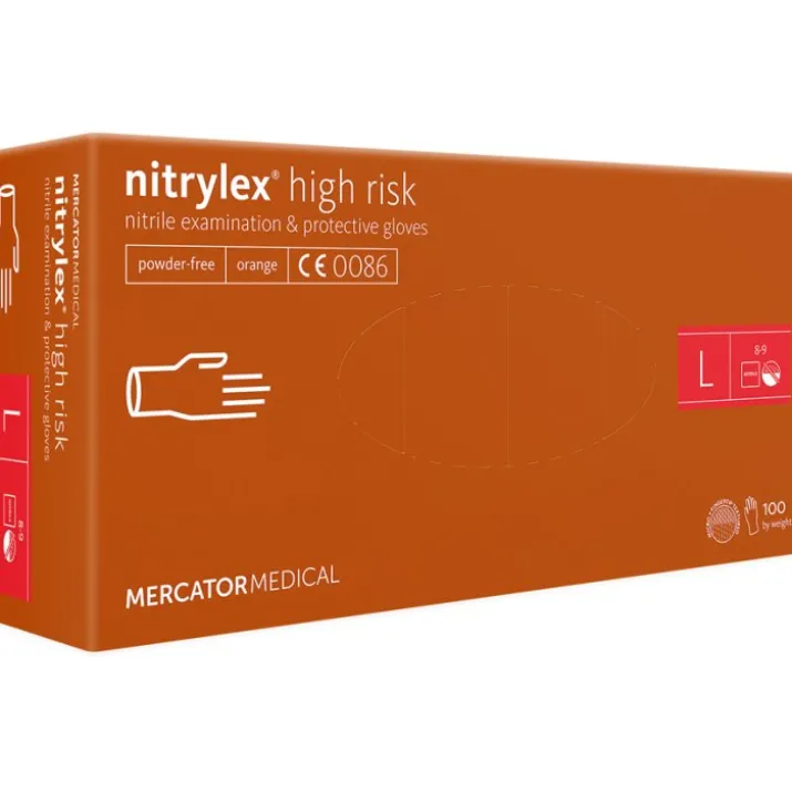 Nitrylex® High Risk Guanti Arancione L 100 Pezzi
