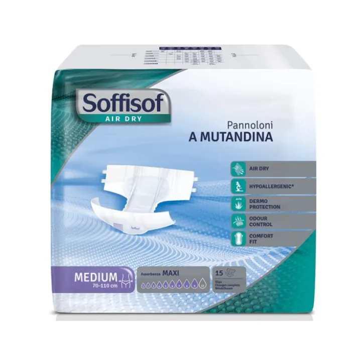 Pannoloni A Mutandina Maxi Medium Soffisof Air Dry 15 Pezzi