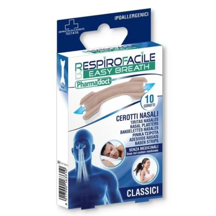Respiro Facile Cerotti Nasali Pharmadoct 10 Pezzi