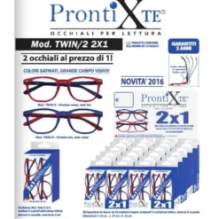 Ricarica Prontixte Modello Twin Occhiali Per Lettura +2,50 Diottrie 2 Pezzi