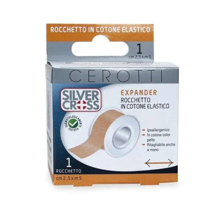 Rocchetto in Cotone Elastico Expander Silver Cross 2,5cm x 5m