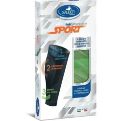 Sauber Sport Gambale Unisex A Compressione Progressiva Colore Verde Fluo Taglia M
