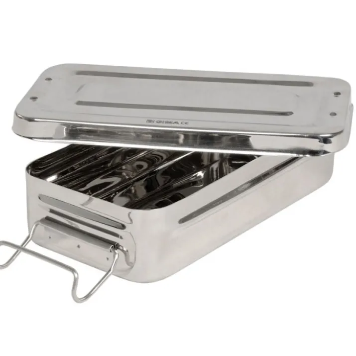 SCATOLA INOX 20X10X4,5CM C/MAN