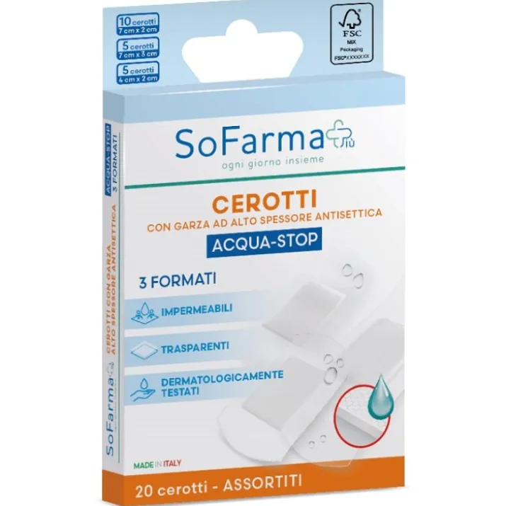 Sofarmapiù Cerotto Acqua-Stop Assortiti 20 Pezzi