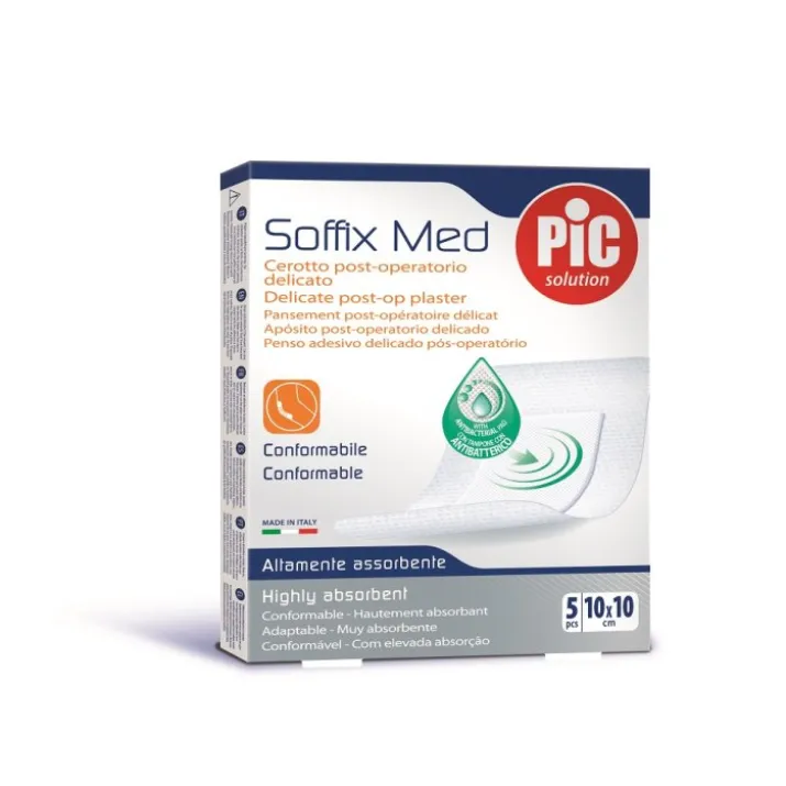Soffix Med Cerotto Post Operatorio Delicato 10x10cm PIC 5 Pezzi