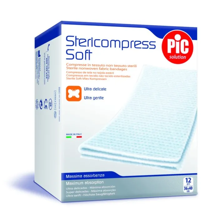 Stericompress Soft 36x40cm Compresse in TNT Sterili PIC 12 Pezzi